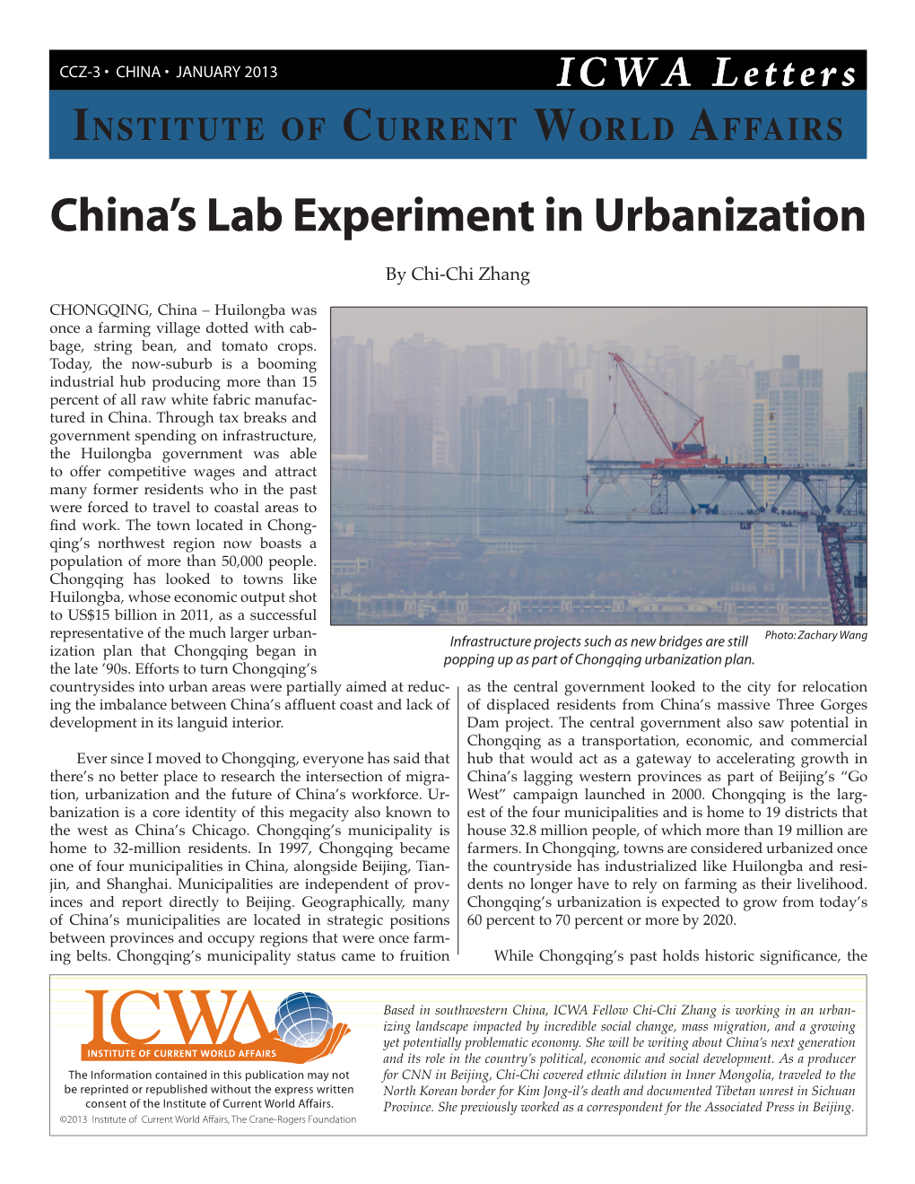 China's Lab Experiment in Urbanization