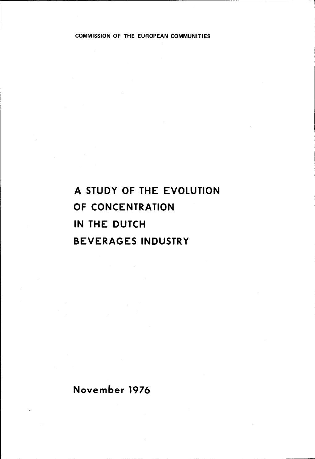 A Study of the Evolution of Concentration in the Dutch Beverages Industry