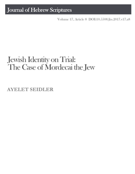 Jewish Identity on Trial: the Case of Mordecai the Jew