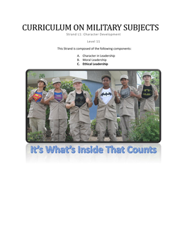 CURRICULUM on MILITARY SUBJECTS Strand L1: Character Development