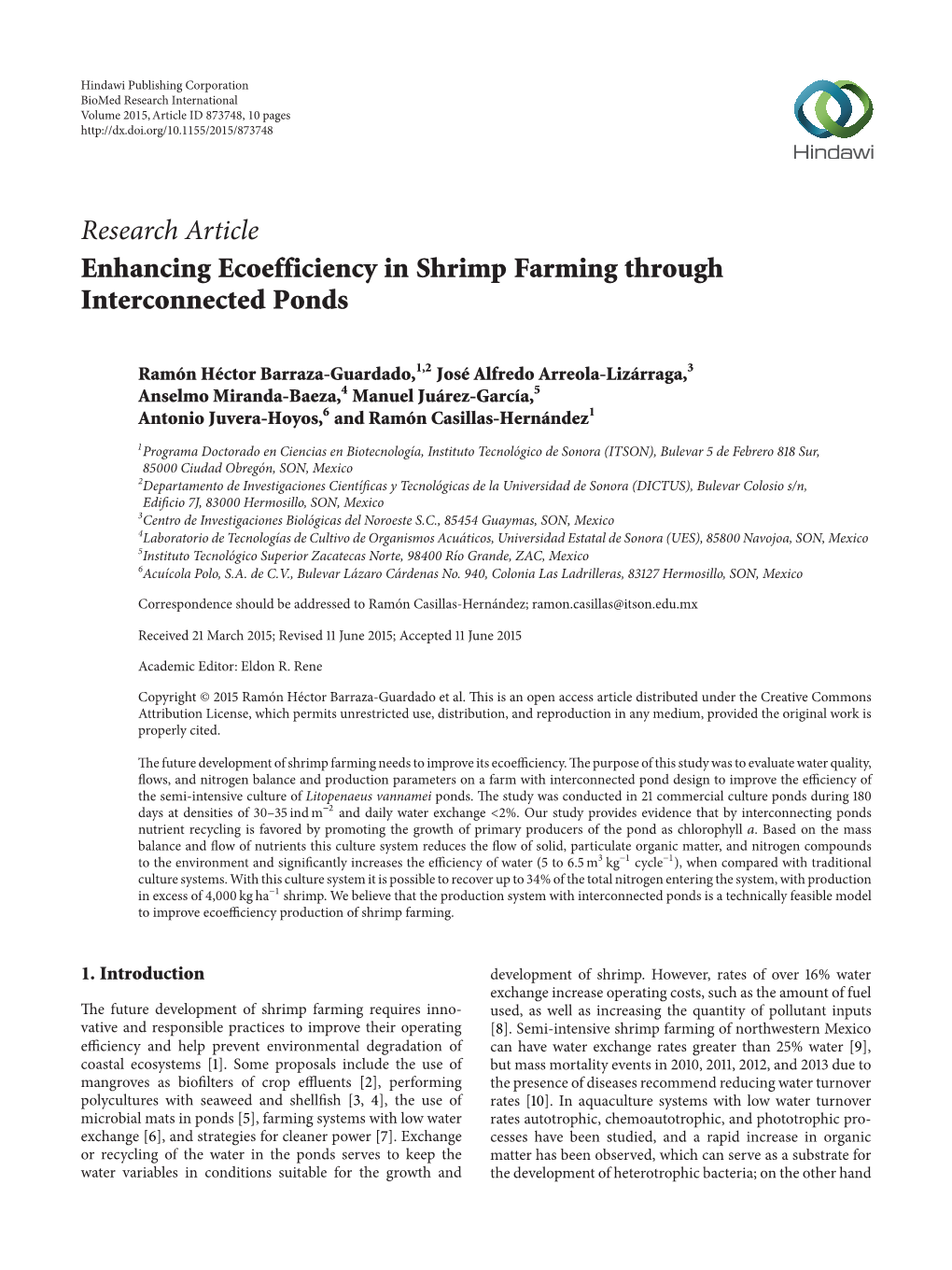 Enhancing Ecoefficiency in Shrimp Farming Through Interconnected Ponds