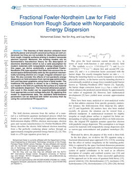 Fractional Fowler-Nordheim Law for Field Emission from Rough Surface