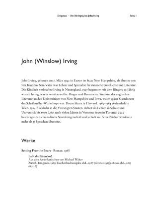 John (Winslow) Irving
