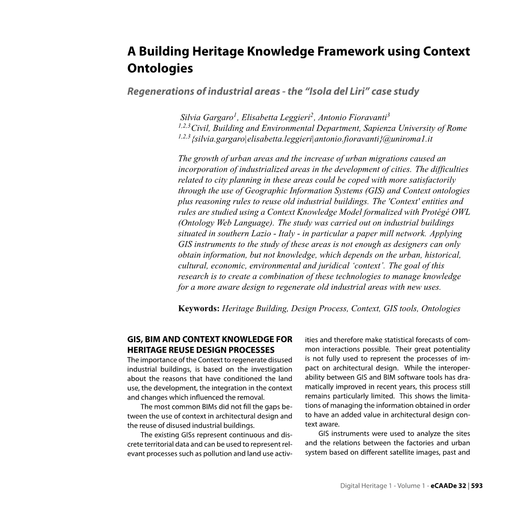 A Building Heritage Knowledge Framework Using Context Ontologies