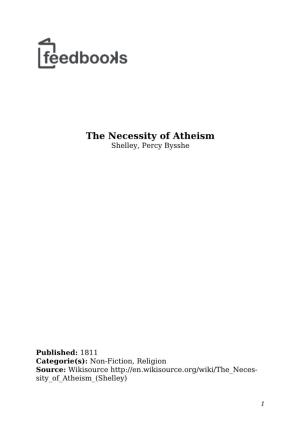 The Necessity of Atheism Shelley, Percy Bysshe
