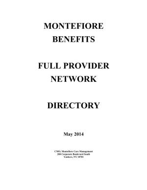Montefiore Benefits Full Provider Network Directory