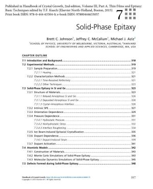 Solid-Phase Epitaxy