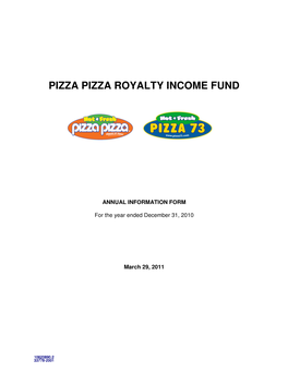 Pizza Pizza Royalty Income Fund