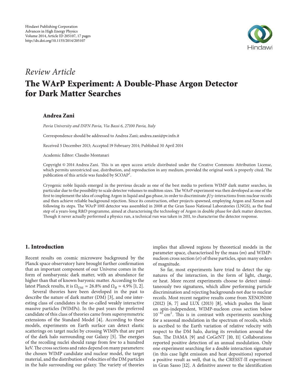 A Double-Phase Argon Detector for Dark Matter Searches