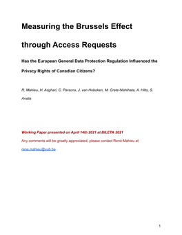 EU Canada Paper: Draft