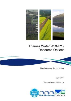 Thames Water WRMP19 Resource Options