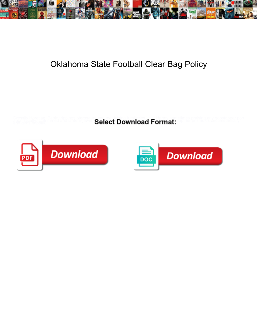 Oklahoma State Football Clear Bag Policy