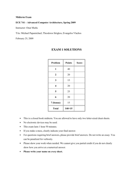 Exam 1 Solutions