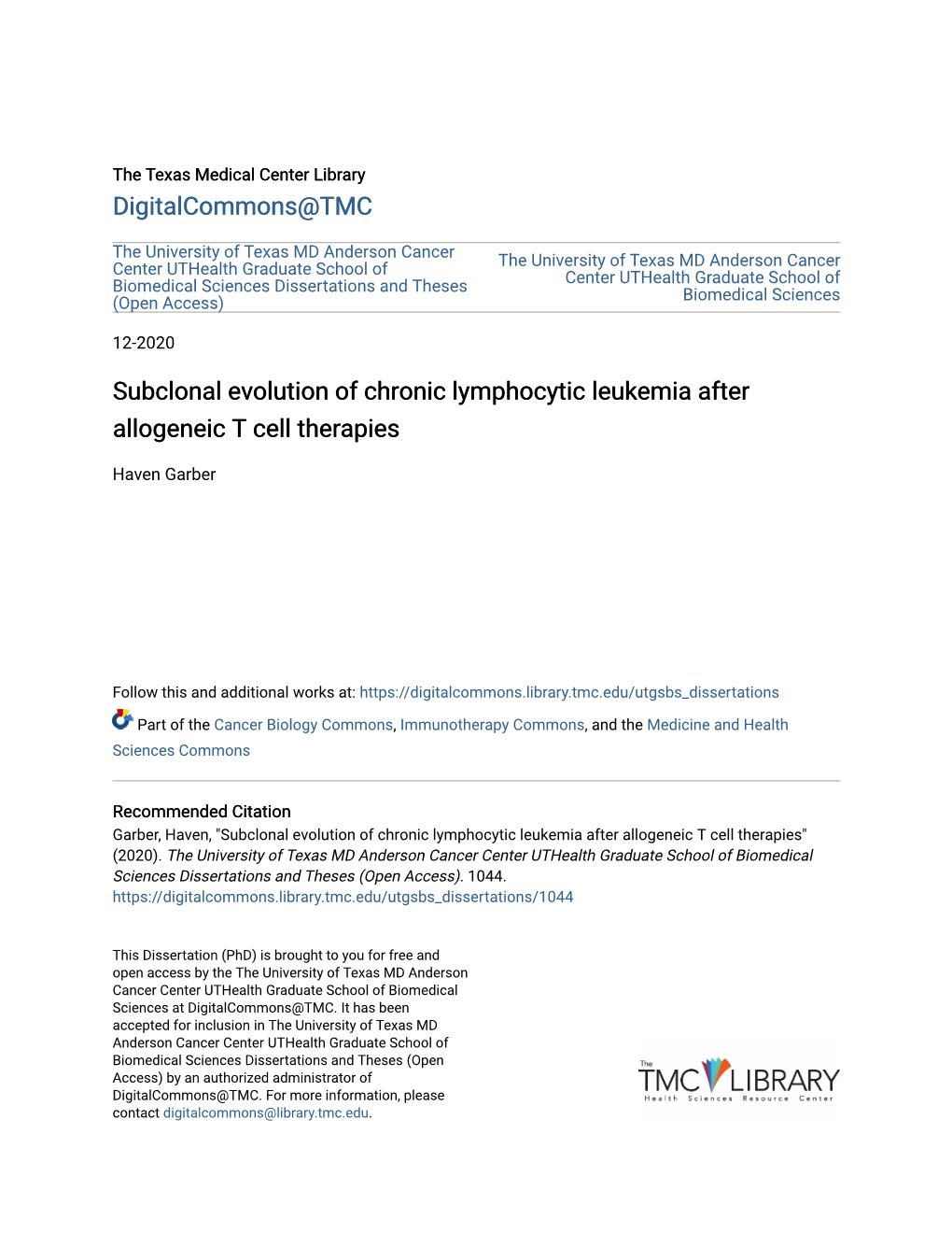 Subclonal Evolution of Chronic Lymphocytic Leukemia After Allogeneic T Cell Therapies