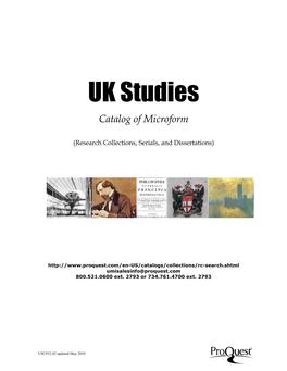 UK Studies | Subject Catalog (PDF)