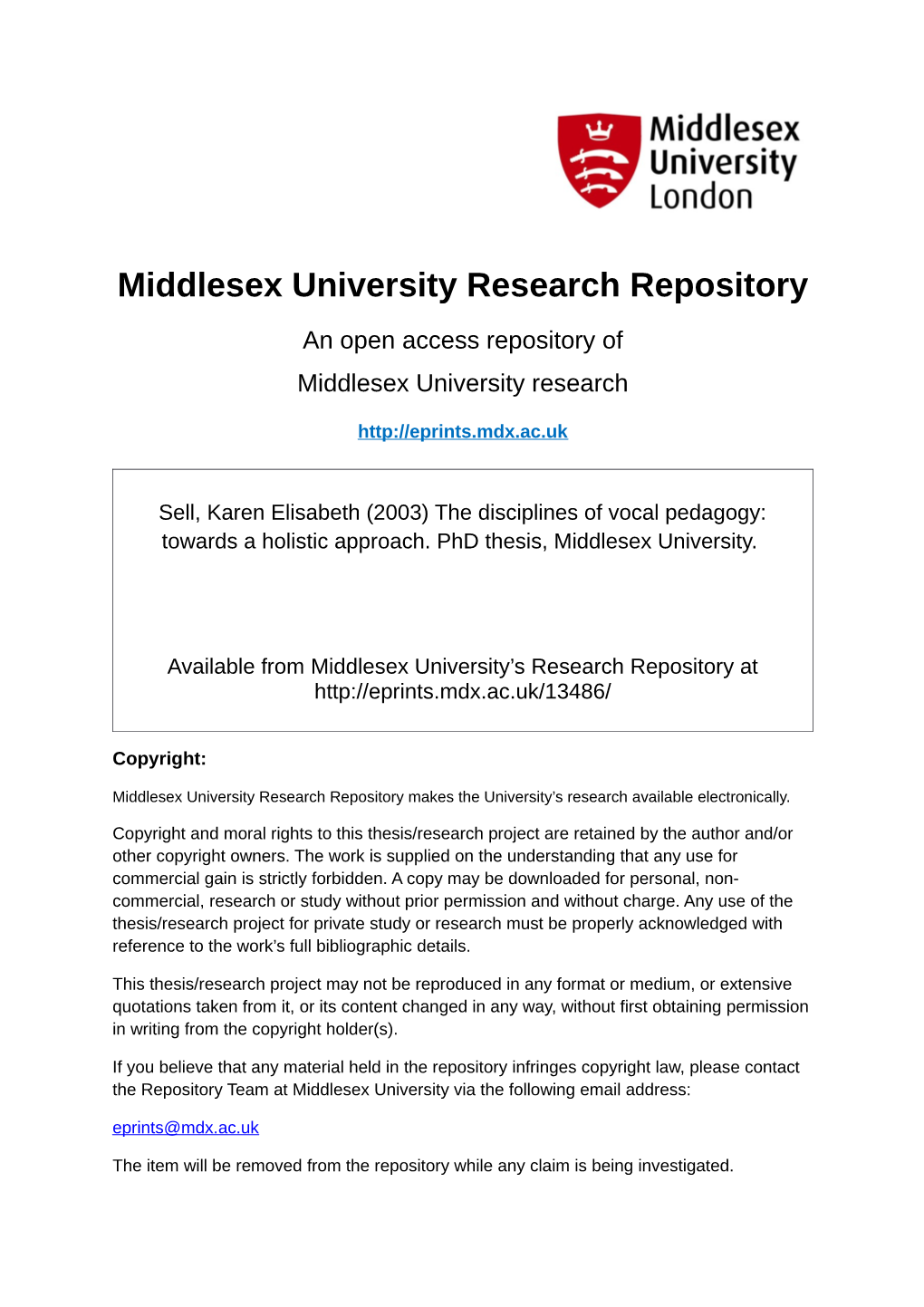 Middlesex University Research Repository