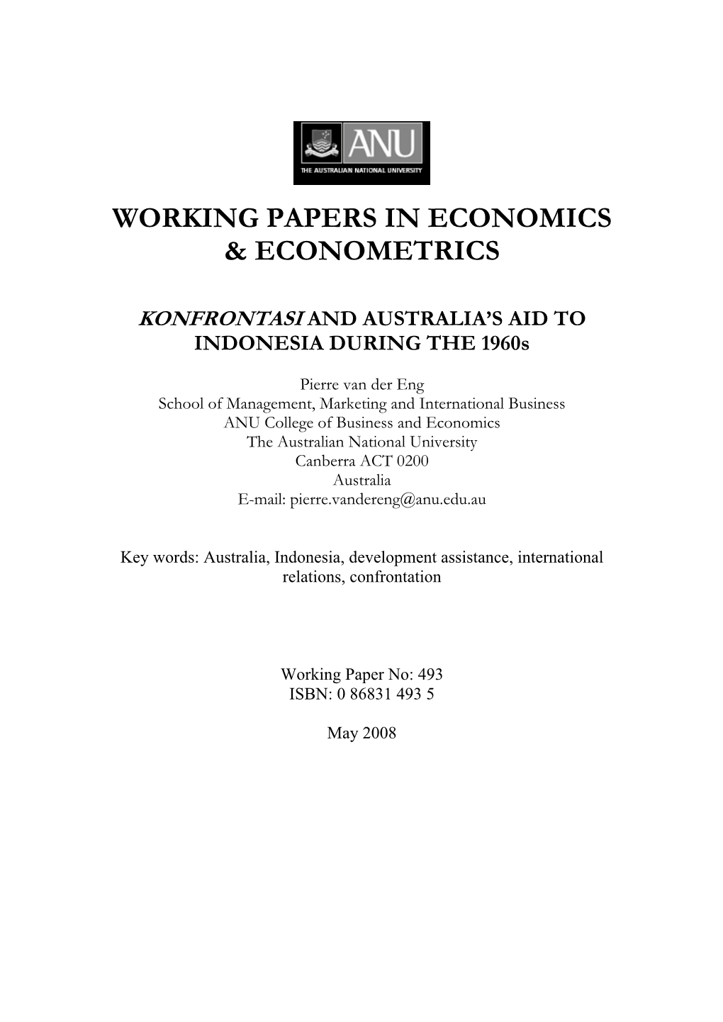 Working Papers in Economics & Econometrics