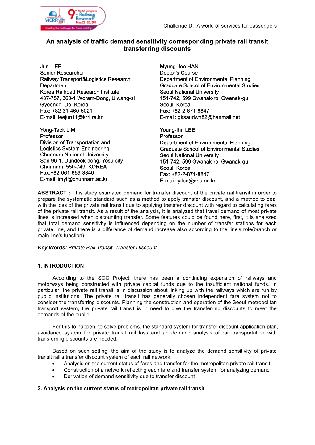 An Analysis of Traffic Demand Sensiti Transferring Traffic Demand