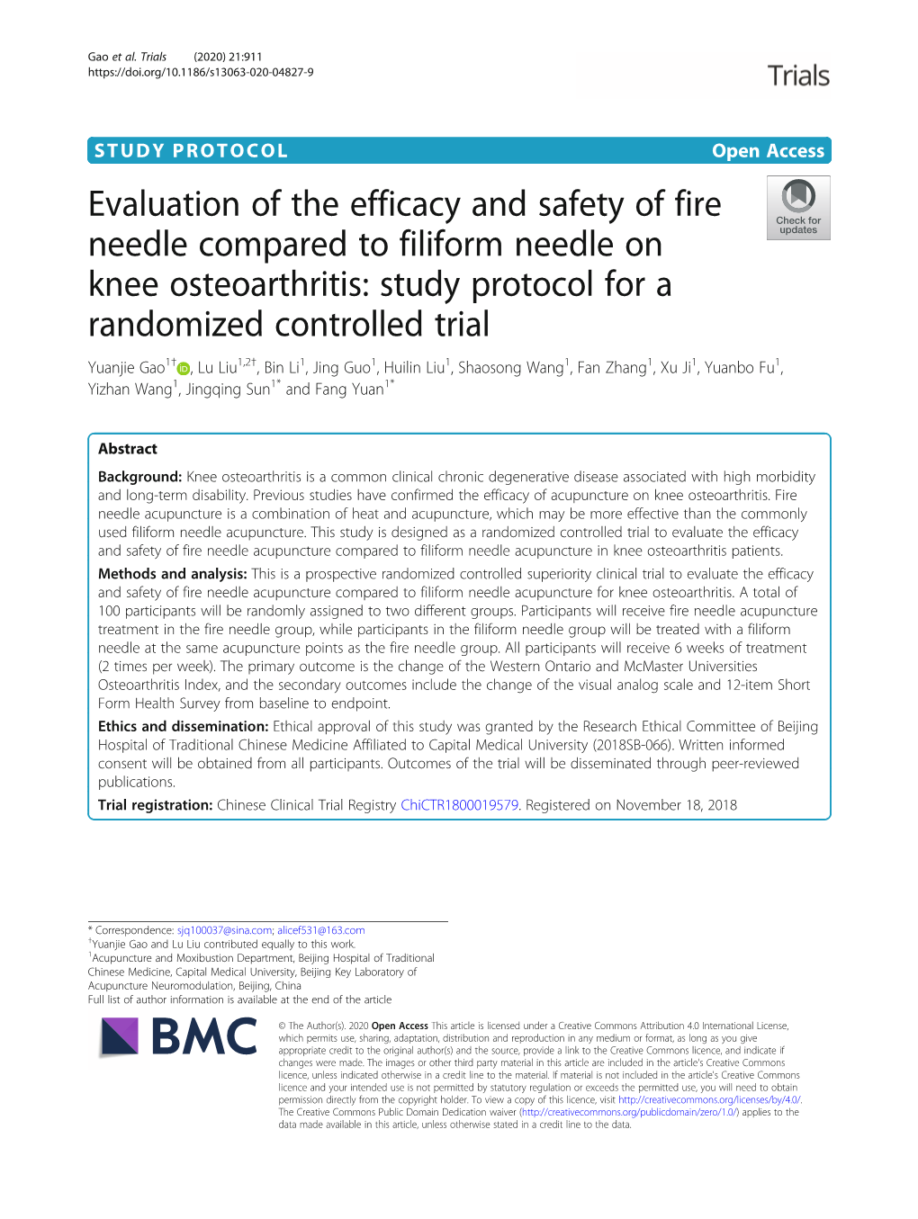 Evaluation of the Efficacy and Safety of Fire Needle