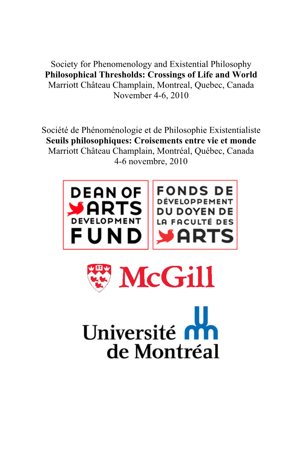 2010 Program (Montréal, QC Canada