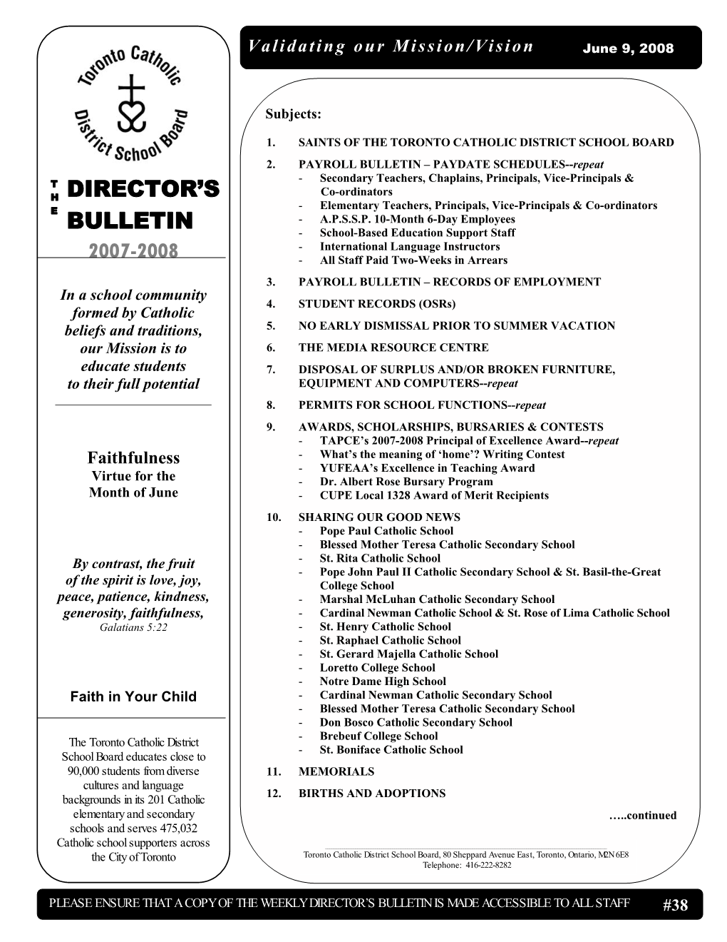 Director's Bulletin