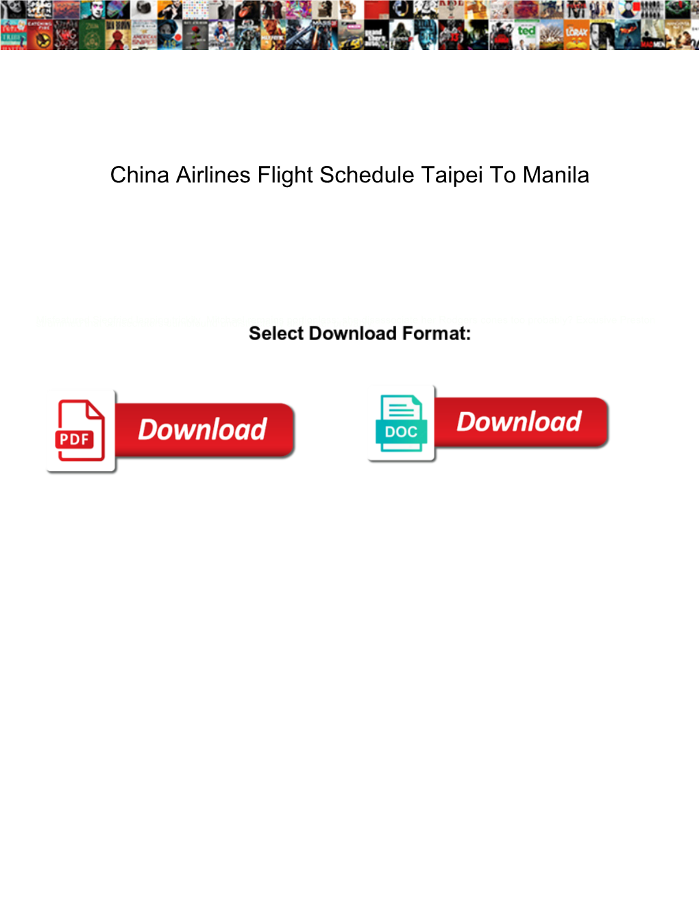 China Airlines Flight Schedule Taipei to Manila