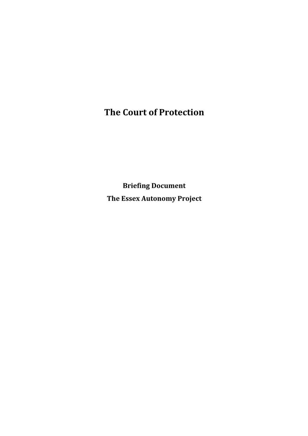 The Court of Protection