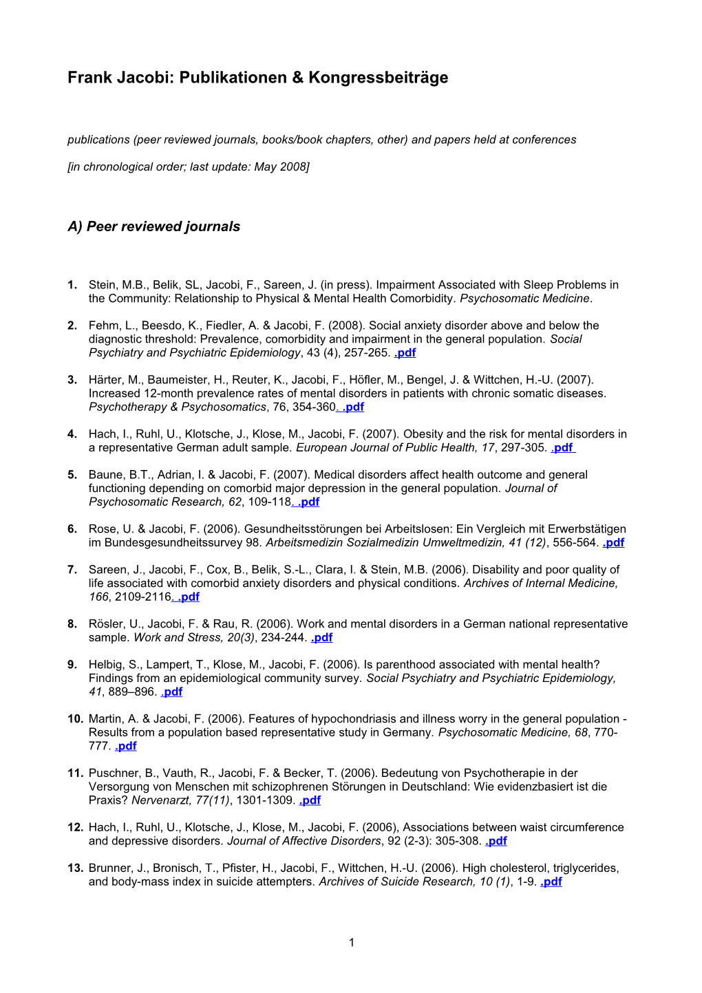 Bitte Richtig Formatieren Und Richtig Sortieren (-2000, 2001, 2002/In Press, Kongressbeiträge