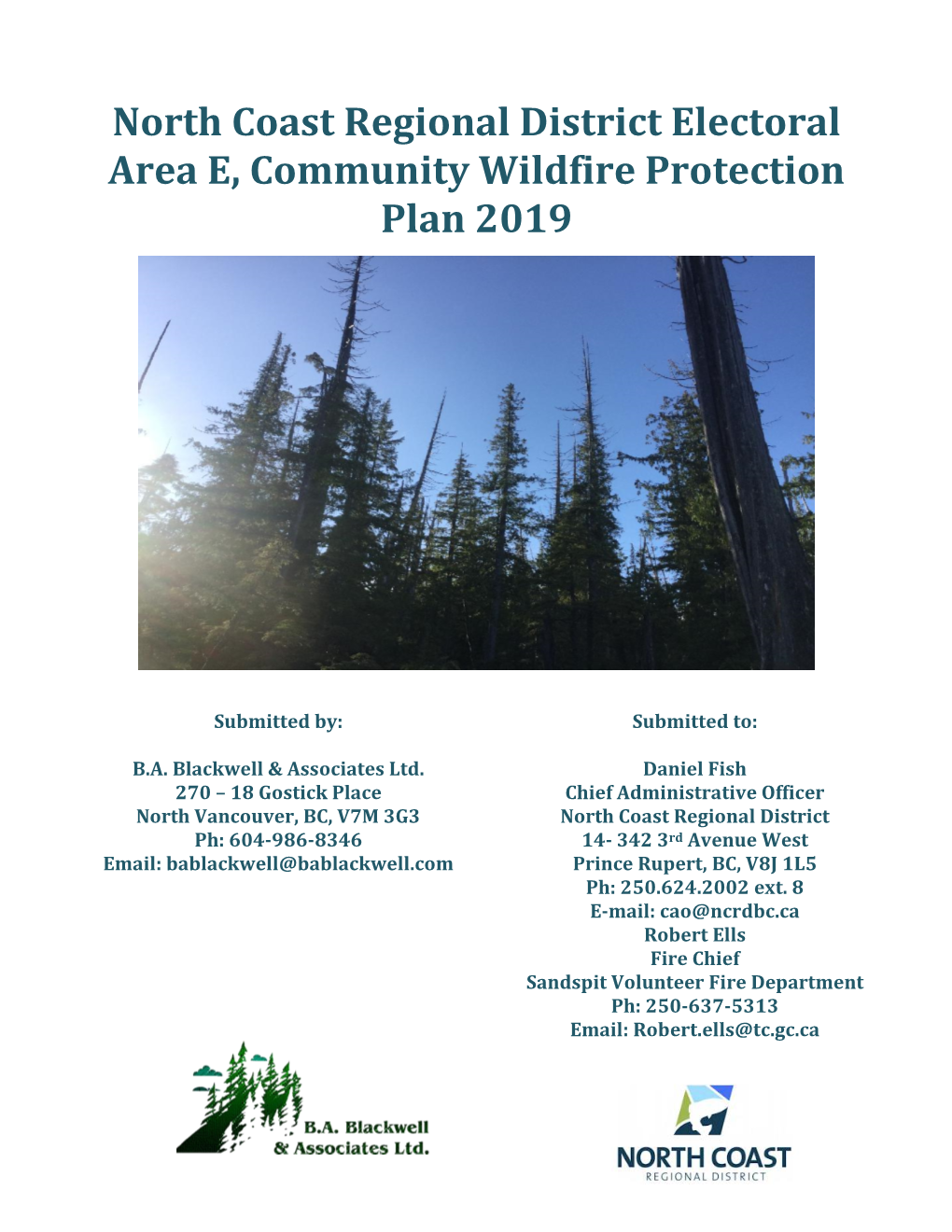 North Coast Regional District Electoral Area E, Community Wildfire Protection Plan 2019