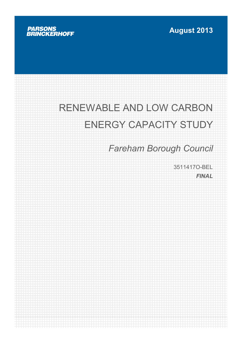 Renewable and Low Carbon Energy Capacity Study