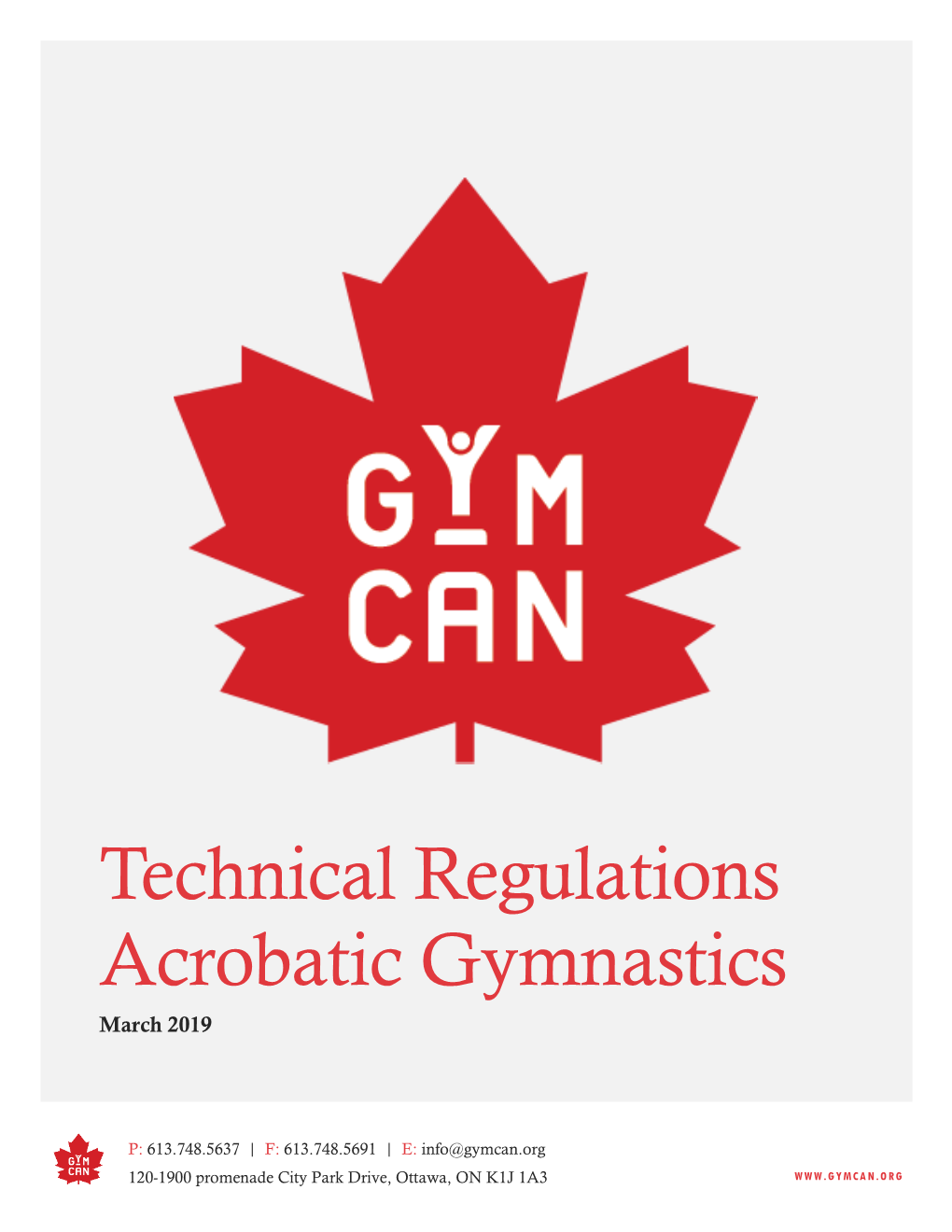 Technical Regulations Acrobatic Gymnastics March 2019