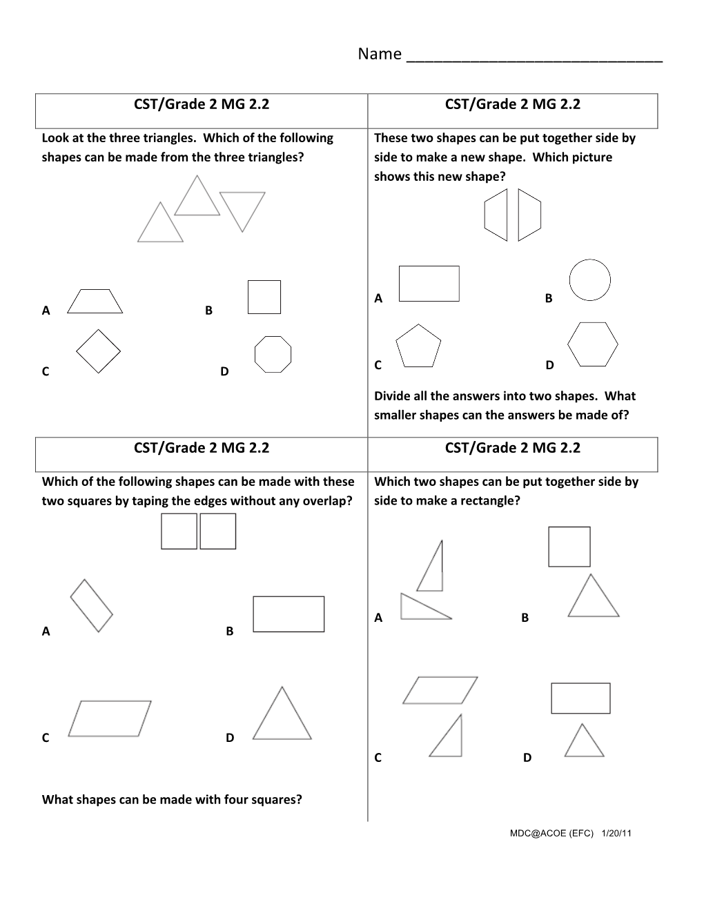 Decomposing/Recomposing Geometric Shapes