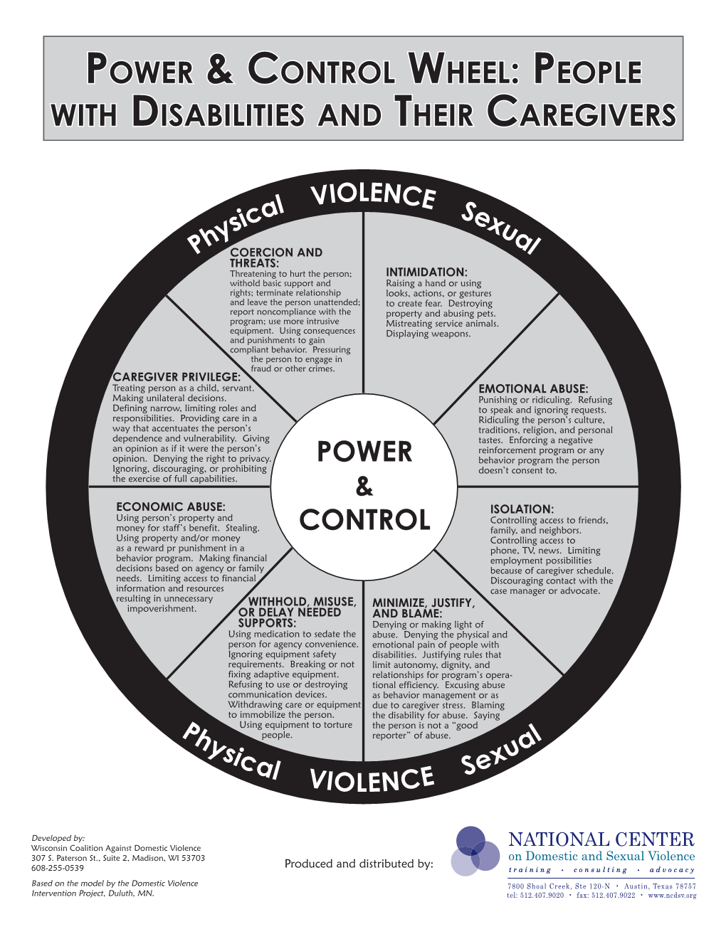 Disabled & Caregiver P&C Wheel
