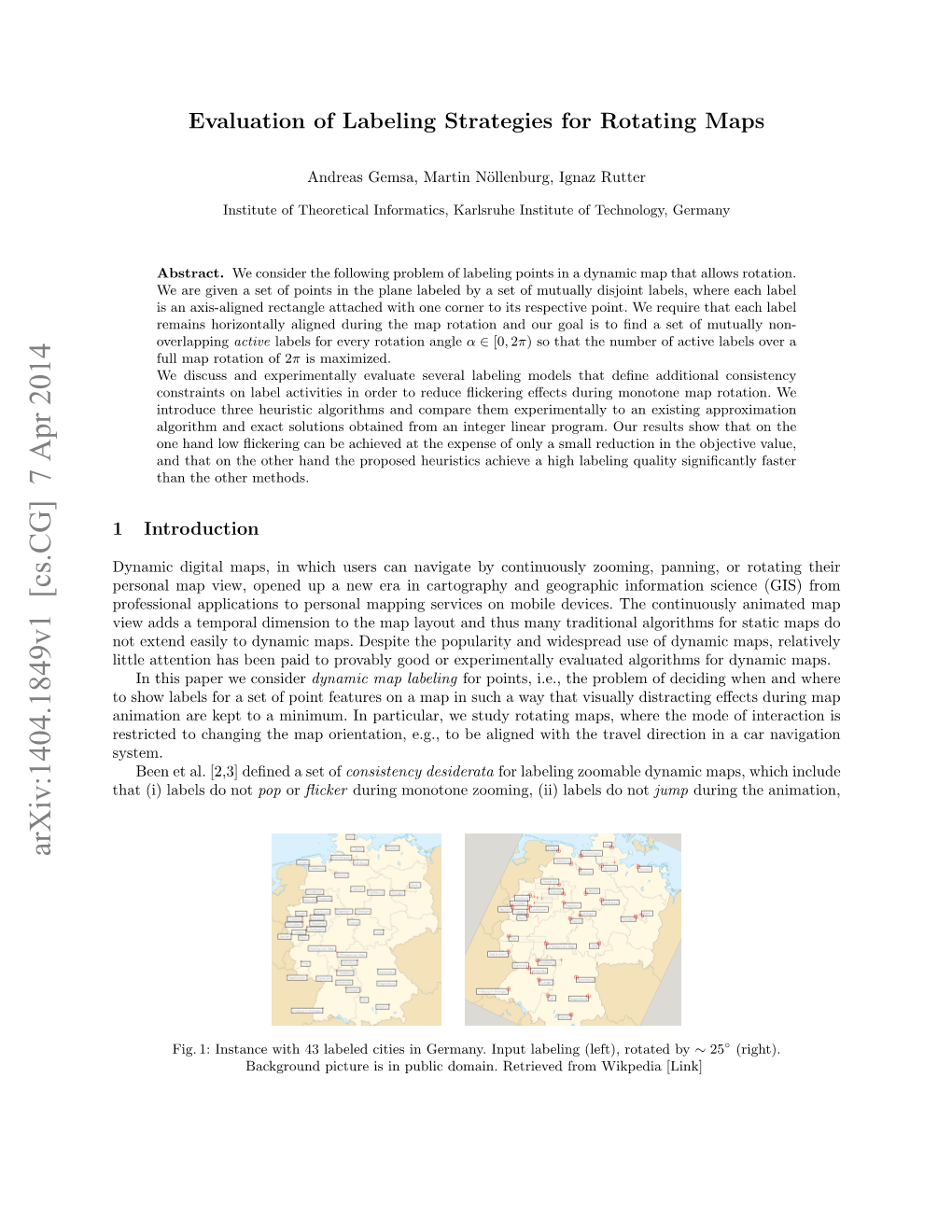 Evaluation of Labeling Strategies for Rotating Maps