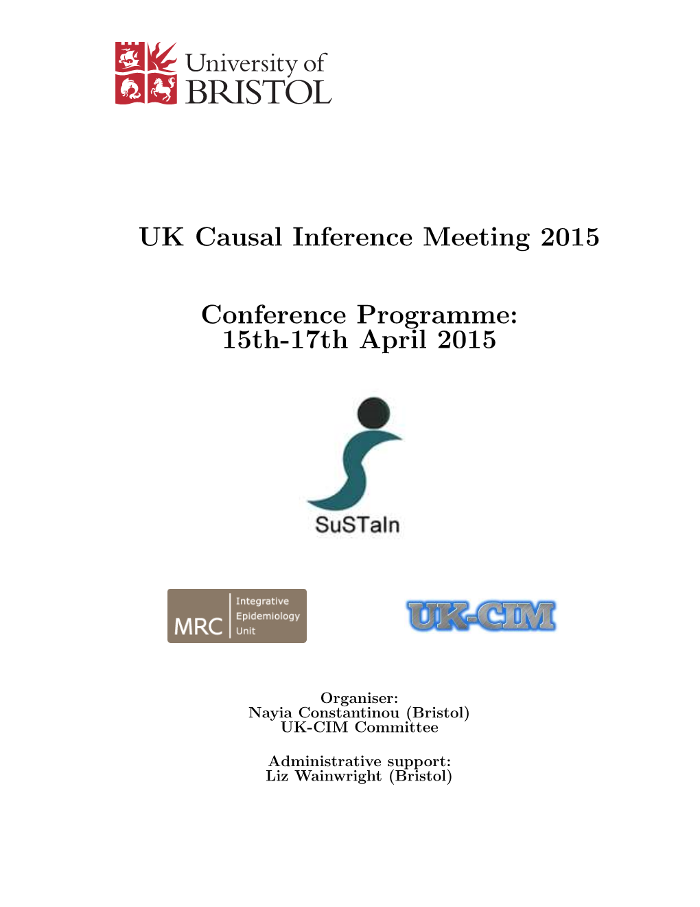 UK Causal Inference Meeting 2015 Conference Programme