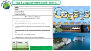 Year 8 Geography Homework: Term 1