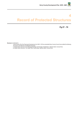 4 Record of Protected Structures