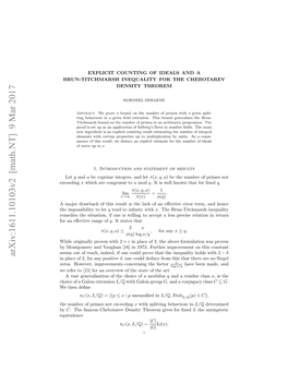 Explicit Counting of Ideals and a Brun-Titchmarsh Inequality for The