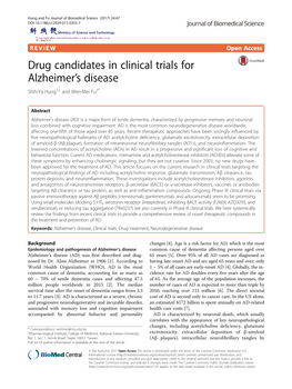 Drug Candidates in Clinical Trials for Alzheimer's Disease