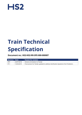 Train Technical Specification