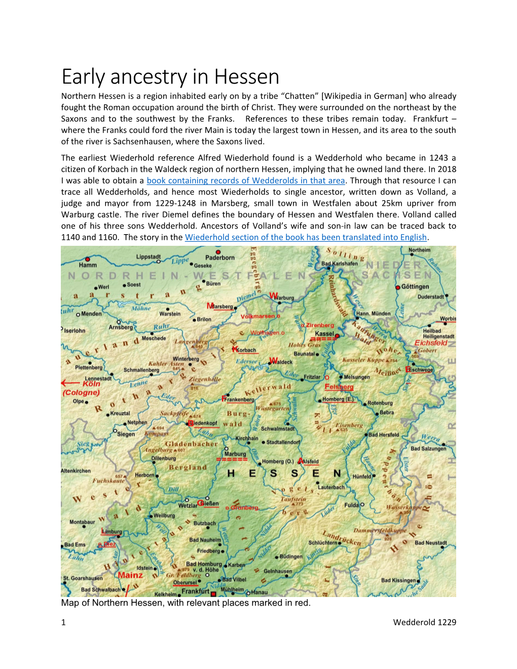 Early Ancestry in Hessen