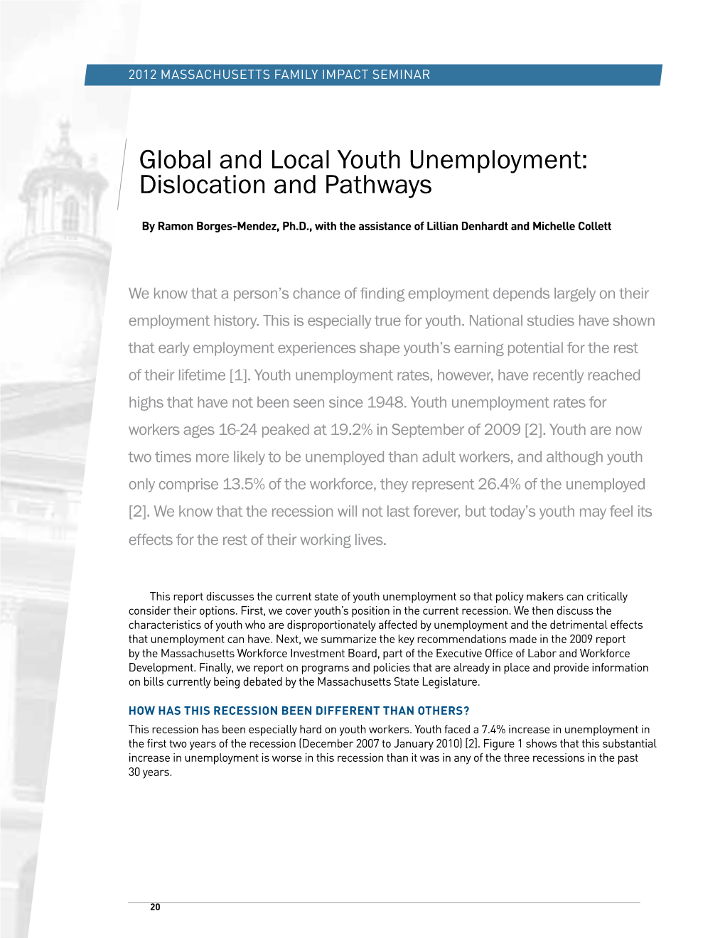 Global and Local Youth Unemployment: Dislocation and Pathways