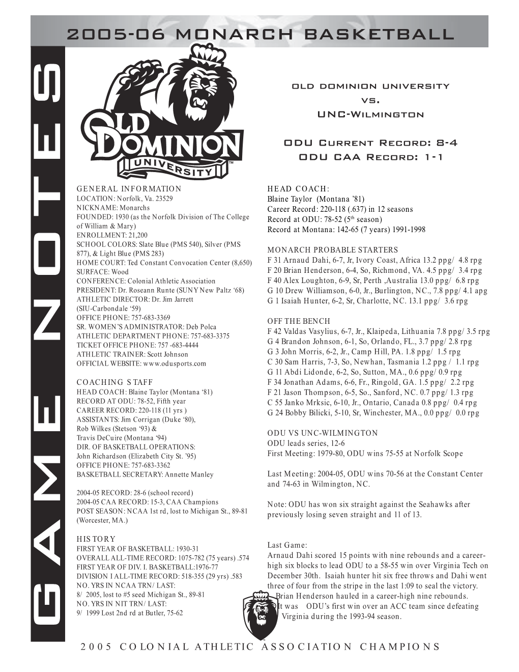 Mbb Game Notes