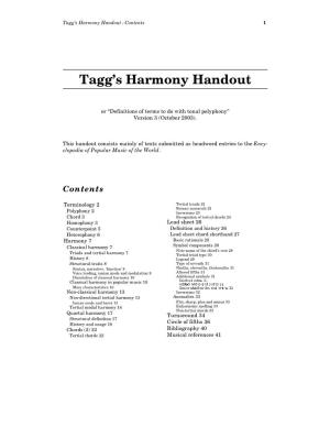Tagg's Harmony Handout