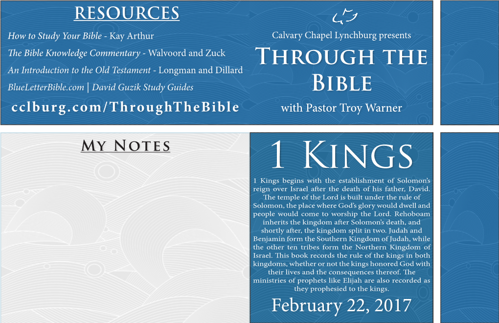 Through the Bible – 1 Kings the Sin of Jeroboam1