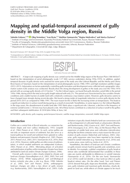 Mapping and Spatial-Temporal Assessment of Gully Density in the Middle Volga Region, Russia