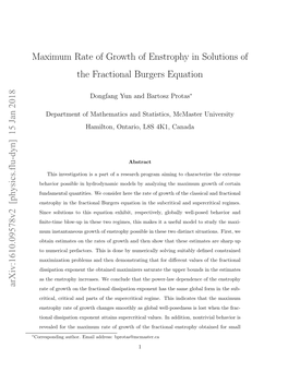 Maximum Rate of Growth of Enstrophy in Solutions of the Fractional Burgers Equation