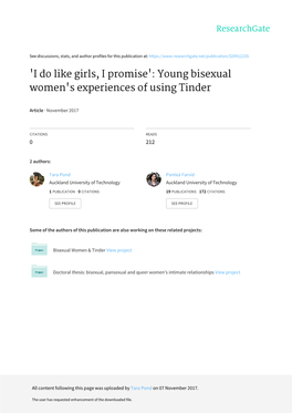 Young Bisexual Women's Experiences of Using Tinder