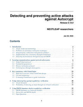 Detecting and Preventing Active Attacks Against Autocrypt Release 0.10.0
