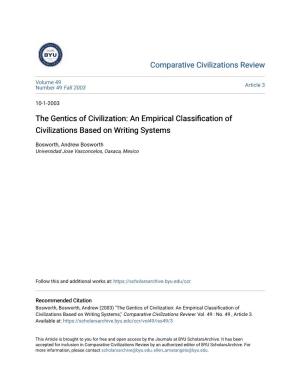The Gentics of Civilization: an Empirical Classification of Civilizations Based on Writing Systems